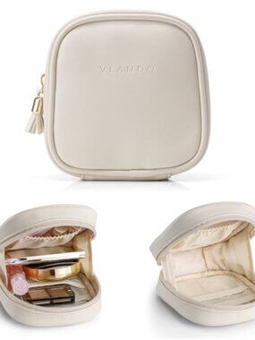 Small Waterproof Makeup Bag Wide-Open Zipper Travel Cosmetic Pouch
